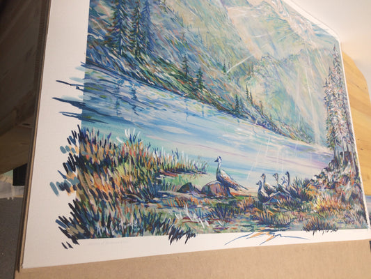 "After the Rain" 20"x30" Hand-painted Giclee, Framed in Authentic Barnwood