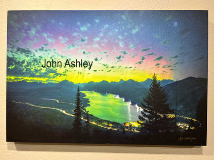"Glacier Park Aurora" Canvas Print 24"x16"