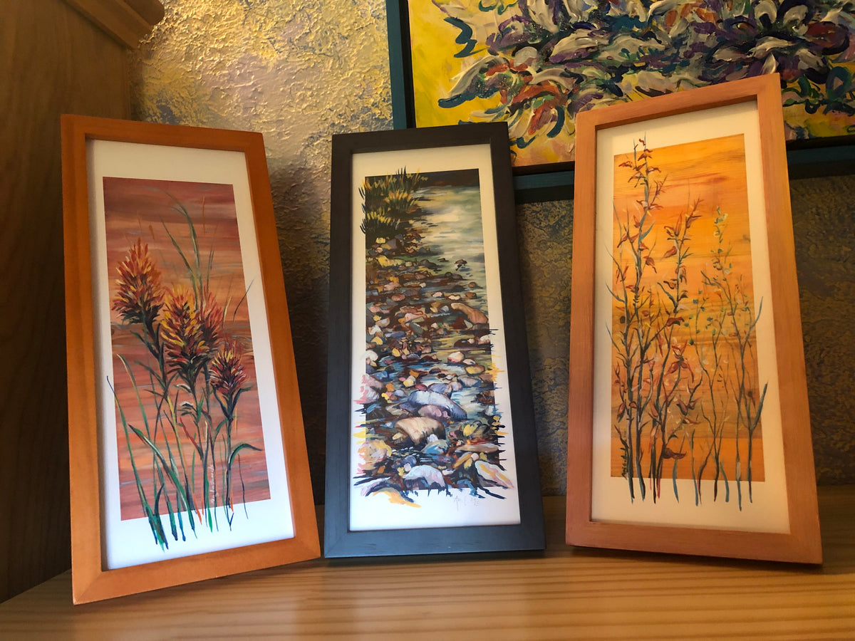 Small Hand Painted Framed Giclees 4x10s, Ani Eastwood