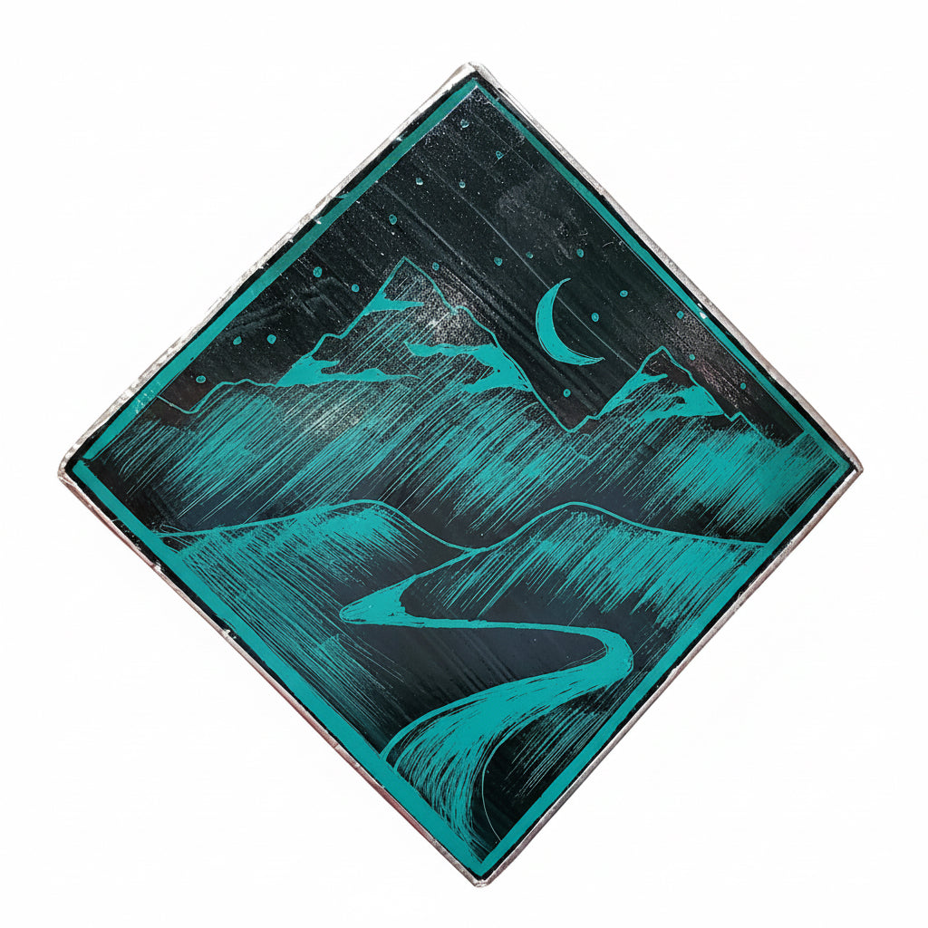Square Stained Glass Ornament: Night Sky