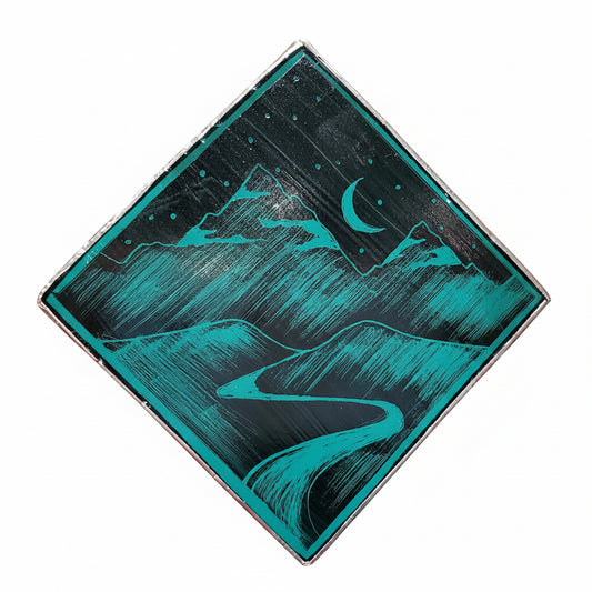 Square Stained Glass Ornament: Night Sky