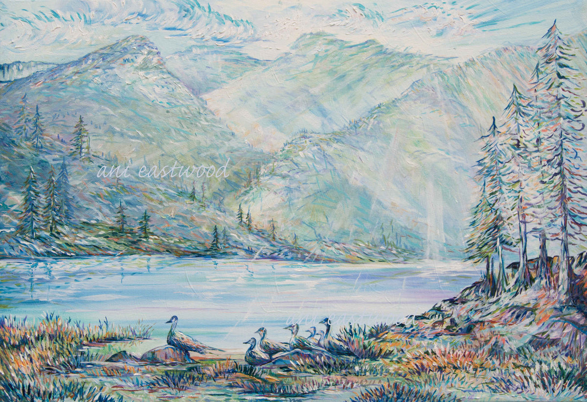 "After the Rain" 20"x30" Hand-painted Giclee, Framed in Authentic Barnwood