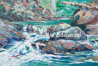 Set of 2 Handpainted Giclees in Handpainted green frames.