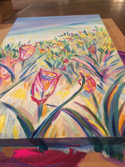 "Fields of Gold" 11"x17" Original Oil on birch frame