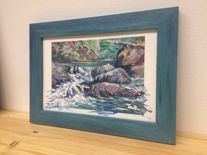 Set of 2 Handpainted Giclees in Handpainted green frames.