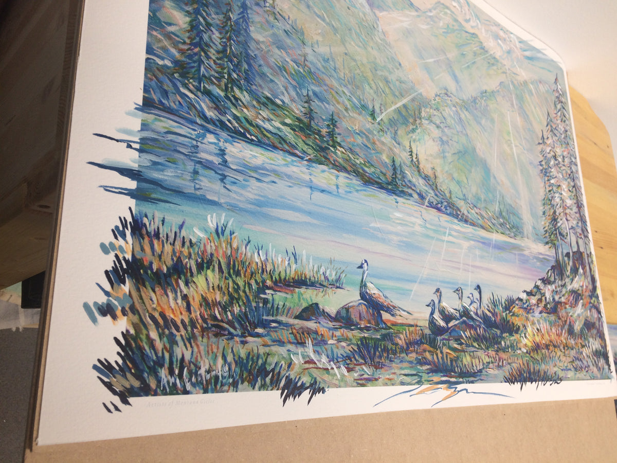 "After the Rain" 20"x30" Hand-painted Giclee, Framed in Authentic Barnwood