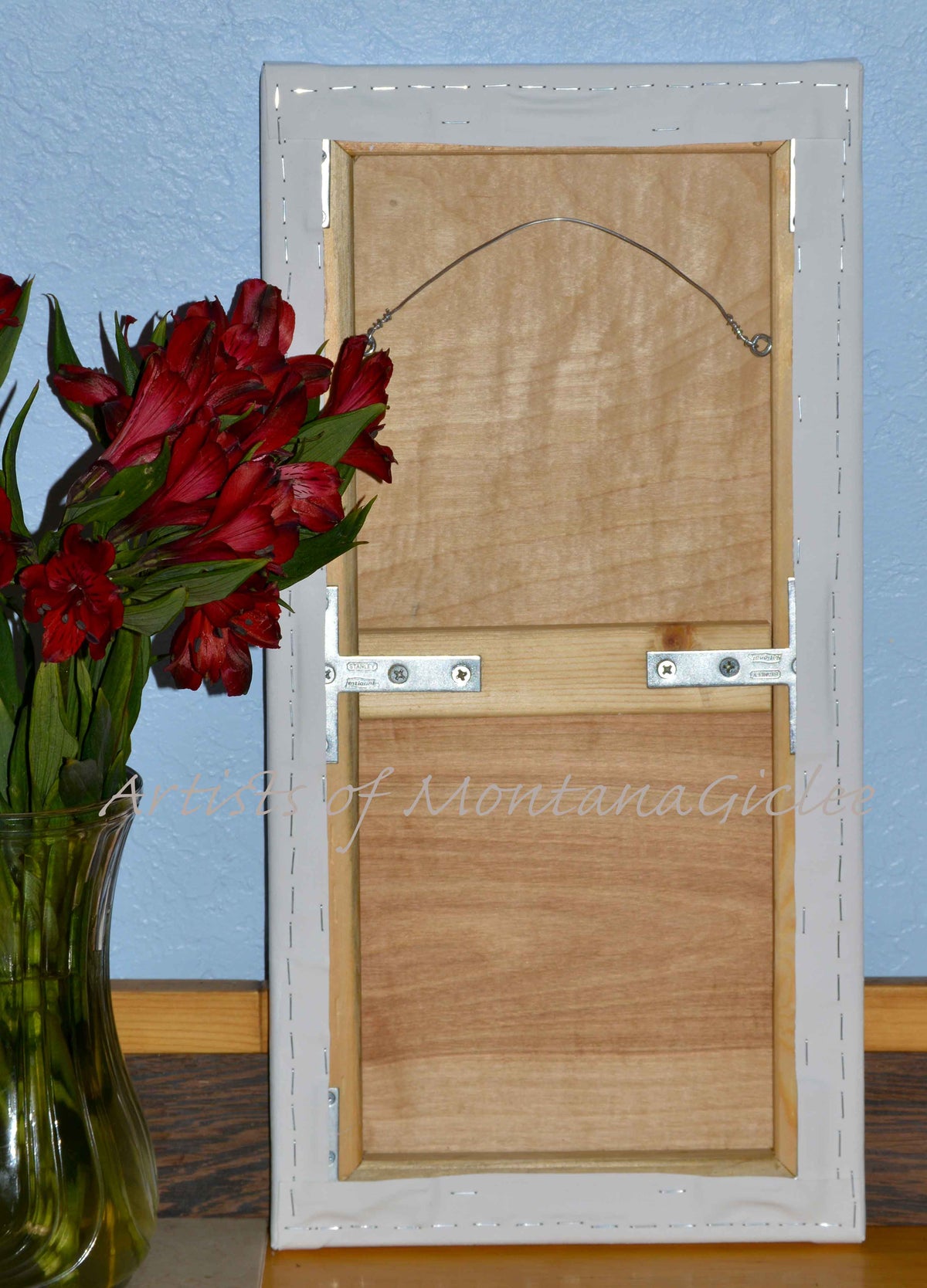 wood back of limited edition canvas reproductions