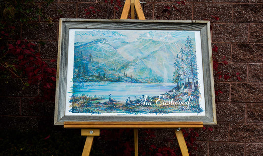 "After the Rain" 20"x30" Hand-painted Giclee, Framed in Authentic Barnwood